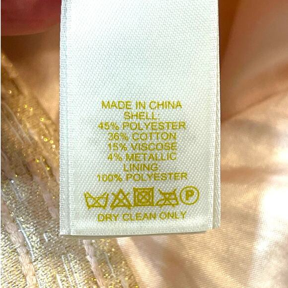 Kate Spade Della Dress Size 2 Blush Metallic Sheath All That Glitters Sleeveless - Picture 8 of 8